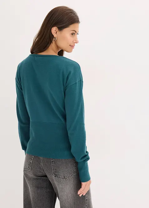 Finstickad cardigan av viskos med mjukt fall, bonprix