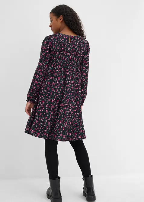 Jerseyklänning av krinklat material, bonprix