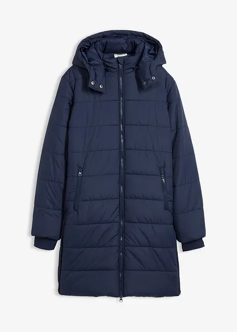 Kviltad kappa med avtagbar huva, bonprix