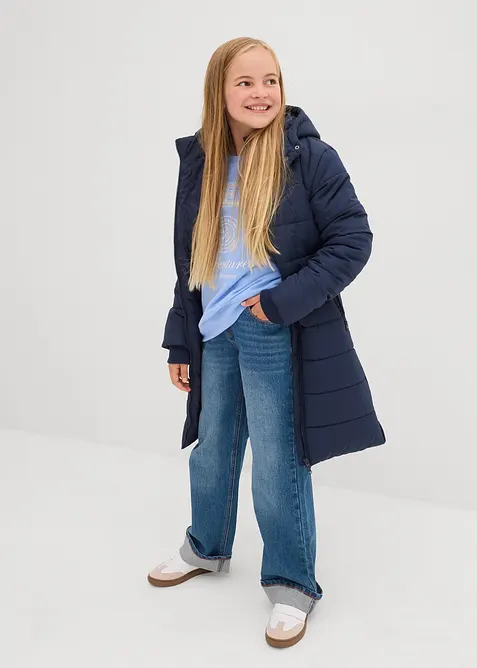 Kviltad kappa med avtagbar huva, bonprix