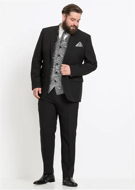 Kostym med väst och plastrong (5 delar), Regular Fit, bonprix