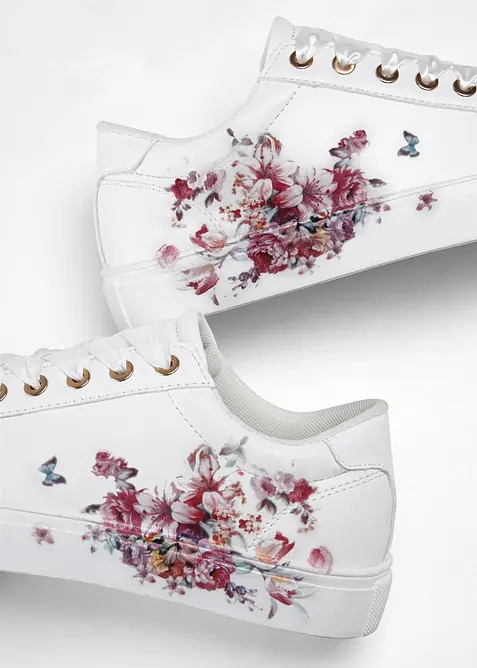 Sneakers med blommotiv, bonprix
