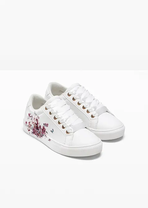 Sneakers med blommotiv, bonprix