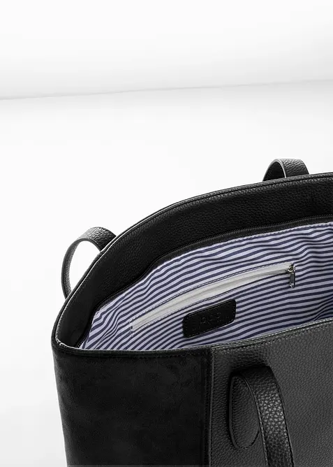 Stor shoppingväska med materialmix, bonprix