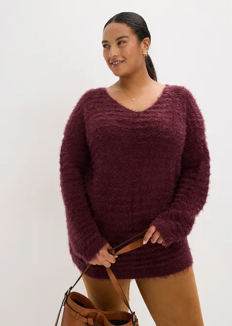 Lång fluffig tröja, bonprix