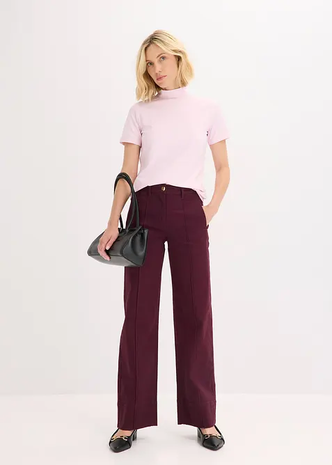 Twillbyxa med pressveck och stolpficka, bonprix