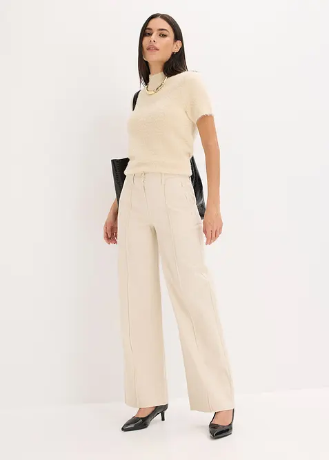 Twillbyxa med pressveck och stolpficka, bonprix