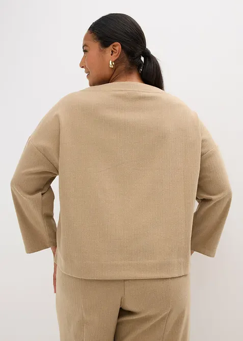 Tunika av stabilt material med fiskbensmönster, bonprix