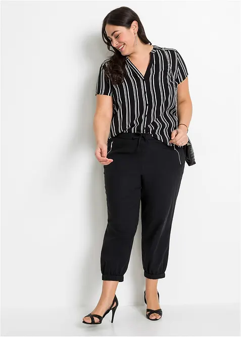 Kort&auml;rmad blus av ren viskos, bonprix