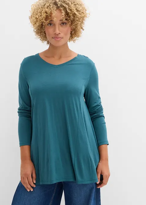 L&aring;ng&auml;rmad viskostopp med utst&auml;lld nederkant, bonprix