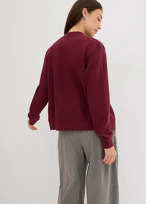 Sweatshirtjacka med knappslå, bonprix