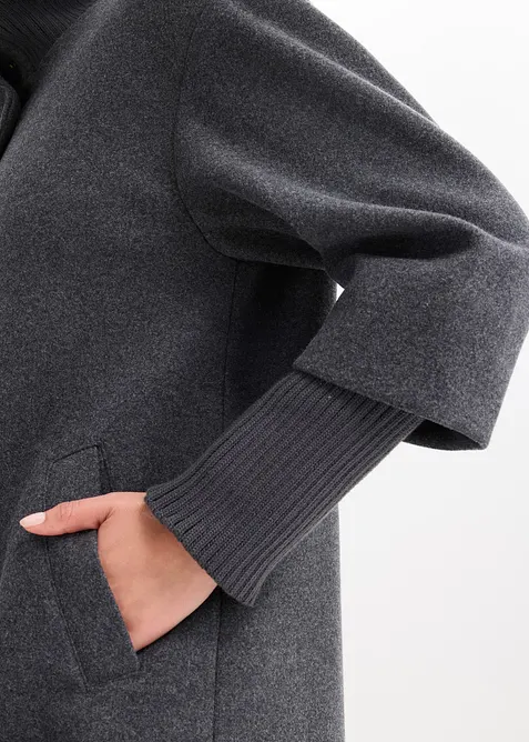 Kort kappa med yllelook, bonprix