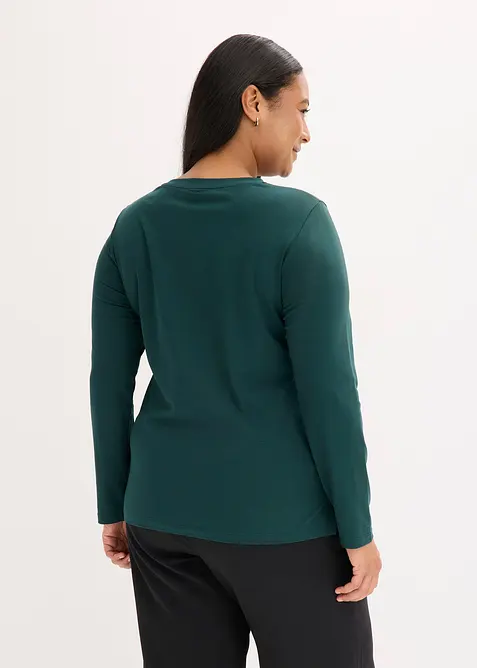 L&aring;ng&auml;rmad topp med rosmotiv, bonprix