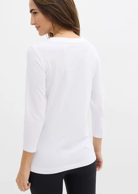 Topp med 3/4-&auml;rmar, ekologisk bomull, bonprix