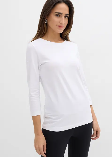 Topp med 3/4-&auml;rmar, ekologisk bomull, bonprix