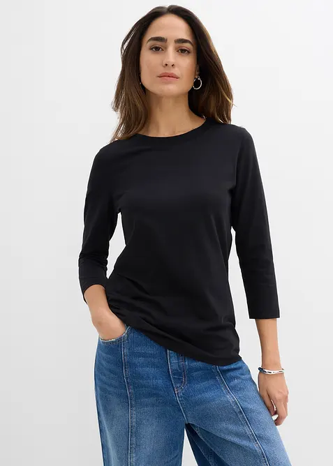 Topp med 3/4-&auml;rmar, ekologisk bomull, bonprix