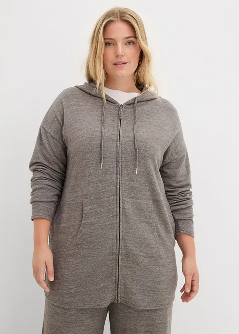 Cardigan i fintrådig viskosmix, bonprix