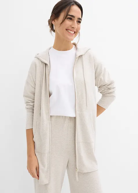 Cardigan i fintrådig viskosmix, bonprix