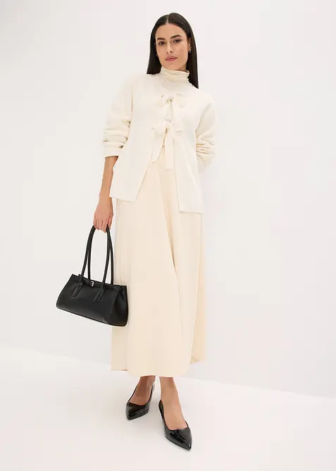 Stickad kofta i bomullsmix, bonprix