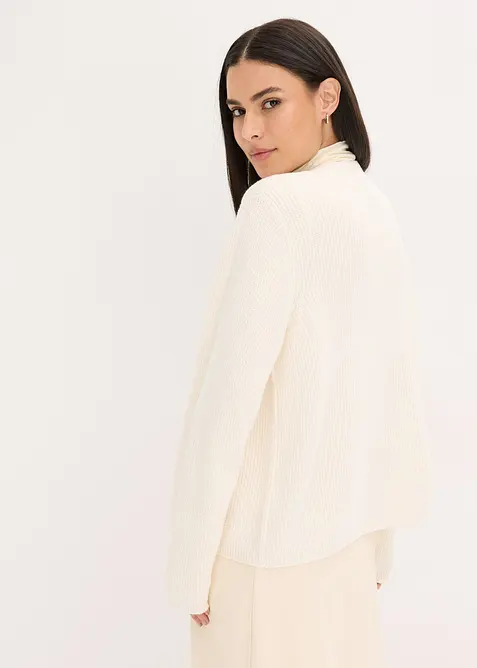 Stickad kofta i bomullsmix, bonprix