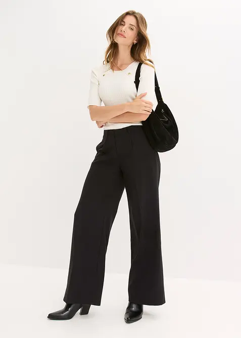 Finstickad tröja av mjuk viskosmix, bonprix