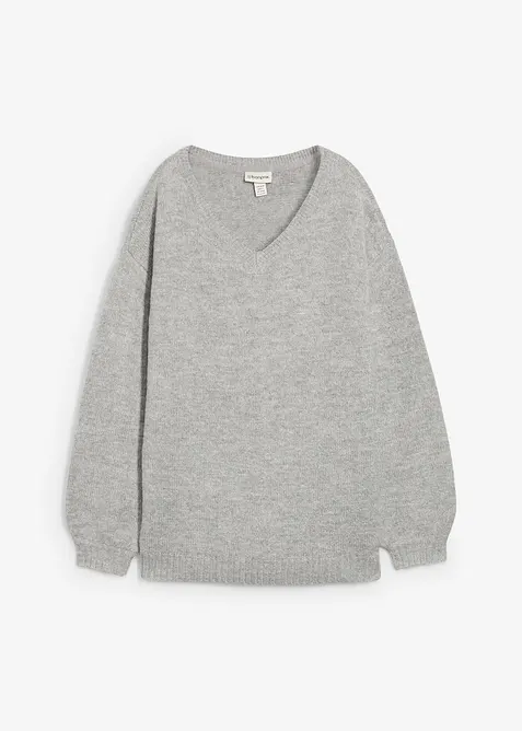 Mjuk, finstickad tr&ouml;ja med ballong&auml;rmar, bonprix