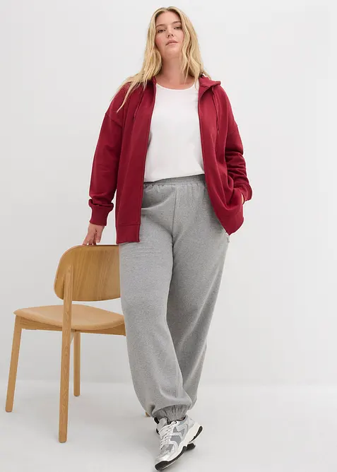 Lång munkjacka i mjuk frotté, bonprix