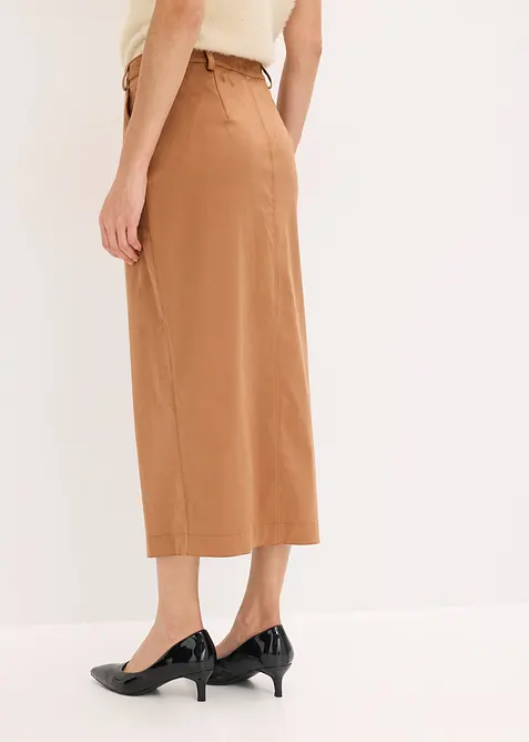 Pennsmal kjol av mockaimitation, bonprix