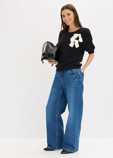 Tröja med rosettapplikation, bonprix