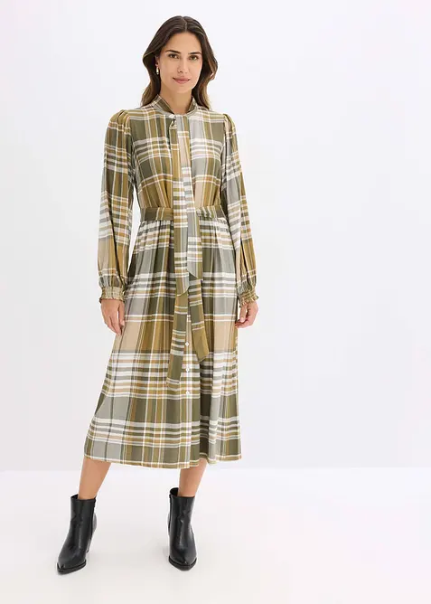 Midiklänning med knytband, bonprix