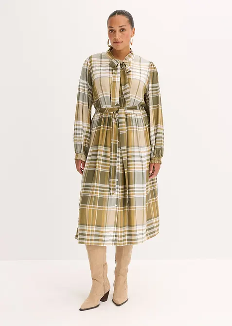 Midiklänning med knytband, bonprix