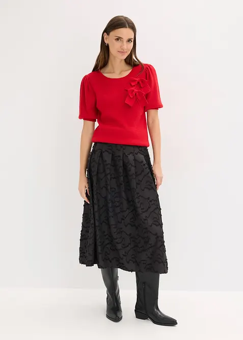 Tröja med rosettapplikation, bonprix