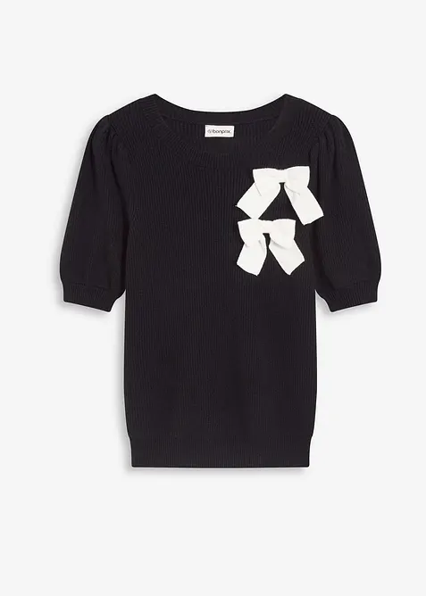 Tröja med rosettapplikation, bonprix