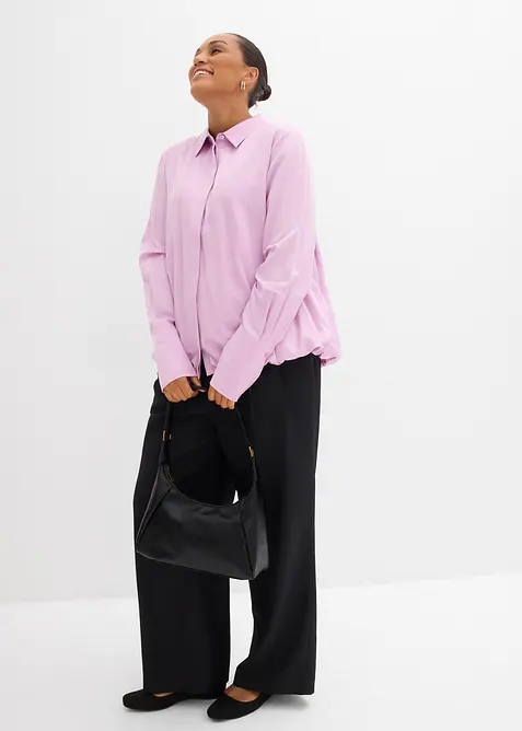 Satinblus av viskosmix, bonprix