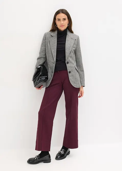 Kavaj med fiskbensmönster och ull, bonprix