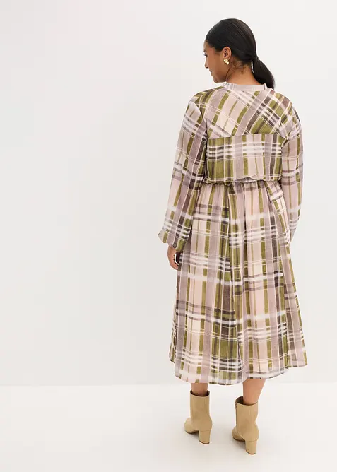 Chiffongklänning med knytband, bonprix