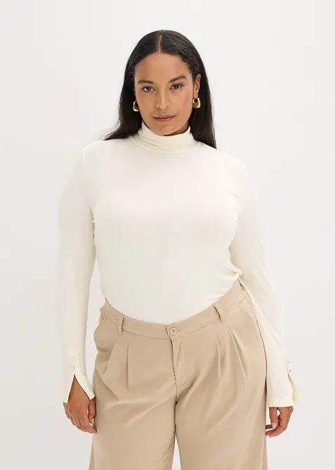 Polotröja med dekorativa knappar, bonprix