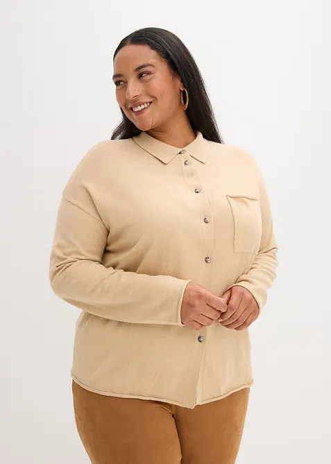 Finstickad skjorta, bonprix