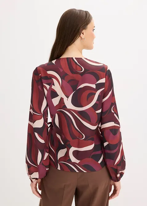 Omlottblus av mjuk satin, bonprix