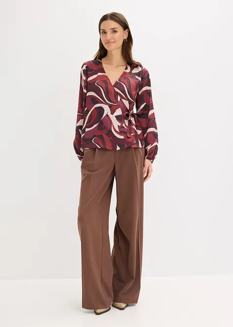 Omlottblus av mjuk satin, bonprix