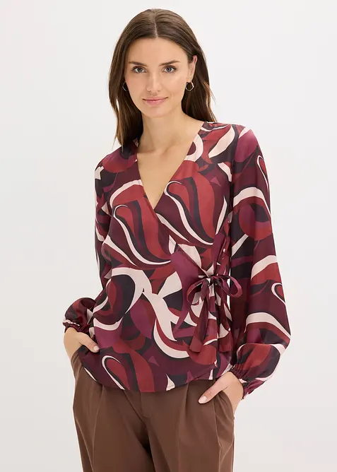 Omlottblus av mjuk satin, bonprix