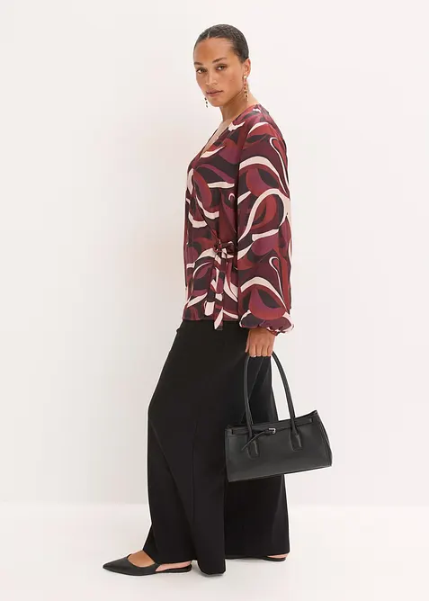 Omlottblus av mjuk satin, bonprix