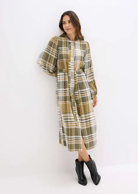 Midiklänning med knytband, bonprix