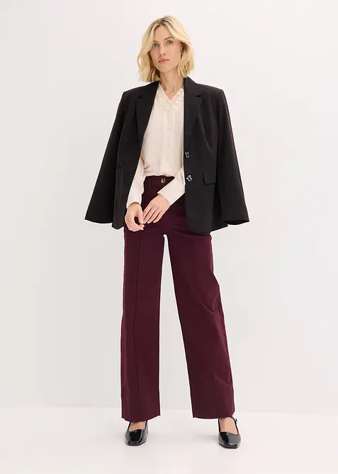 Chiffongblus med rysch, bonprix