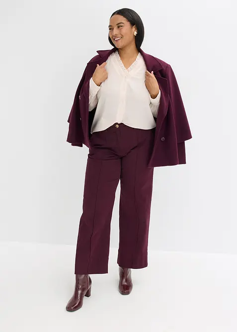 Chiffongblus med rysch, bonprix