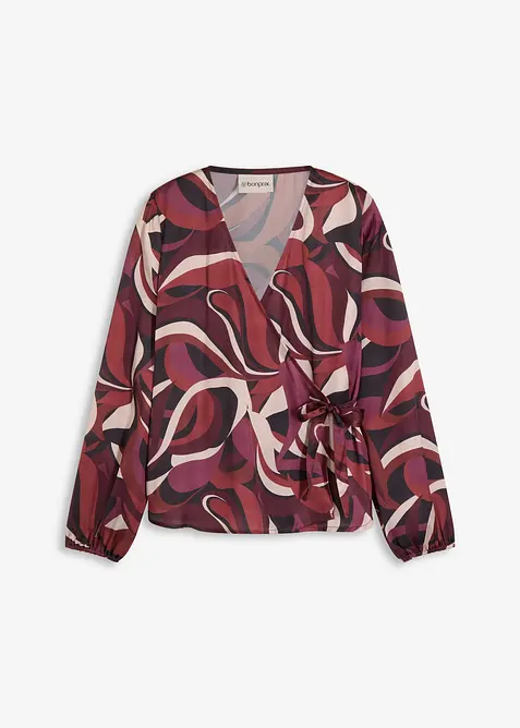Omlottblus av mjuk satin, bonprix