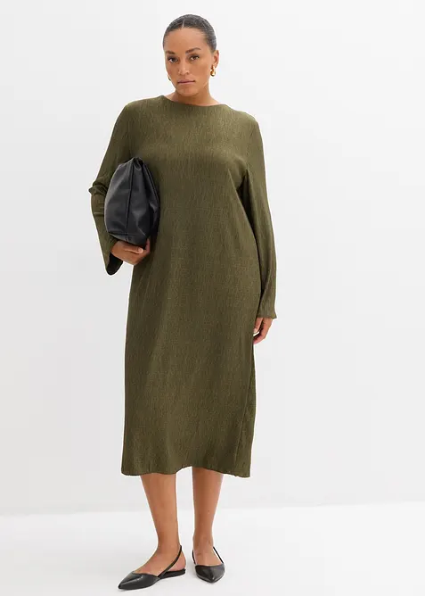 Midiklänning av strukturmaterial, bonprix