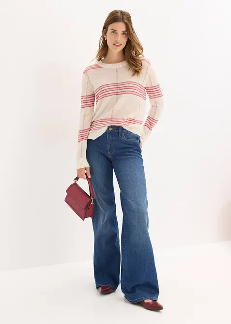 Skön, stickad tröja med fårull och alpackaull, bonprix