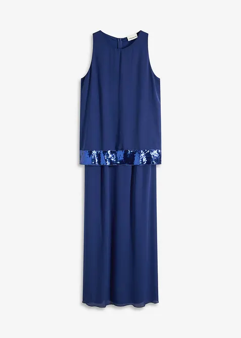 Maxiklänning av fintrådig georgette med paljetter, bonprix