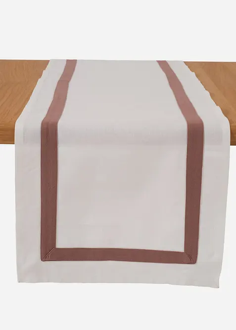 Bordslöpare i ekologisk bomull med kontrastfärgad kant, bonprix